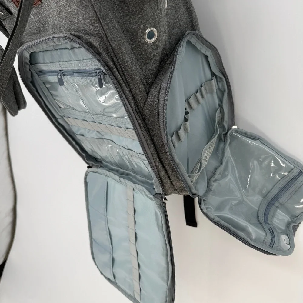Koknit Knitting Backpack Diaper Bag Large Gray Yarn Organizer Craft Project Baby